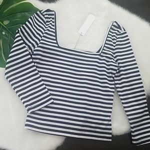 Good Luck Gem Striped Crop Top
